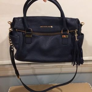 Michael Kors navy blue leather bag